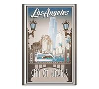 Vintage Travel Poster Los Angeles California City of Angels Canvas Art Print Office Family Bedroom Decorative Posters Gift Wall Decor Poster 20x30inchs(50x75cm) Unframe-.