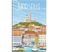 Vintage Travel Poster Marseille France Port Retro Wall Art Canvas Poster Art Print Home Decor Room Decor Unframed 50x75cm