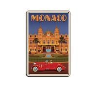 Vintage Travel Poster Monaco Monte Carlo Casino Tin Sign Vintage Metal Pub Club Cafe Bar Home Wall Art Decoration Poster Retro 15x30CM