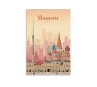 Vintage Travel Poster Moscow Russia Canvas Art Print Office Family Bedroom Decorative Posters Gift Wall Decor Poster 08x12inch(20x30cm) Unframe