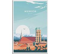Vintage Travel Poster MunichGermany Retro Wall Art Canvas Poster Art Print Home Decor Room Decor Unframed 30x45cm
