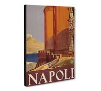 Vintage Travel Poster Napoli Vintage Canvas Wall Art Print Ready to Hang, Framed Picture for Living Room Bedroom Home Office Décor, 24x16 Inch (60x40 cm)