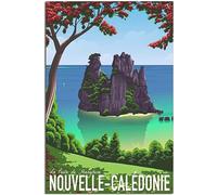 Vintage Travel Poster New Caledonia France Retro Wall Art Canvas Poster Art Print Home Decor Room Decor Unframed 40x60cm