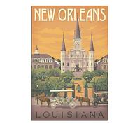 Vintage Travel Poster New Orleans Louisiana Canvas Art Print Office Family Bedroom Decorative Posters Gift Wall Decor Poster 16x24inchs(40x60cm) Unframe-.