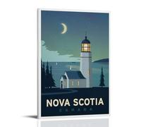Vintage Travel Poster Nova Scotia Canada Room Living Room Decor Modern Aesthetic Wall Art Gift For Friend Bed Frame-style 08x12inch(20x30cm)