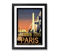 Vintage Travel Poster Paris No.1 Vintage Framed Print | A2 Black Framed Wall Art | Ready to Hang | Classic Nature Picture | Living Room Bedroom Lounge Office