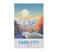 Vintage Travel Poster Park City Utah，Jigsaw Puzzles 1500 Pieces for Adults, Classic Puzzle Kids Puzzle Challenging and Difficult Puzzles for Adults and Teens 57x87cm-H76