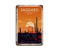 Vintage Travel Poster Saguaro National Park Retro Poster Metal Tin Sign Retro Iron Painting for Bar Man Cave Cafe Family Garage Poster Wall Decor 20 * 30cm