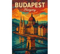 Vintage Travel Poster Showcasing Budapest's Iconic Landmarks_result - A4 Travel City Poster Wall Art Home Decor Art Print Featuring Urban Landmarks and Global Views for Stylish Interior Display
