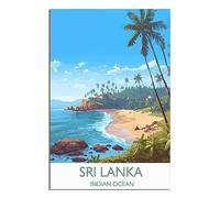 Vintage Travel Poster Sri Lanka Indian Ocean Canvas Art Print Office Family Bedroom Decorative Posters Gift Wall Decor Poster 8x12inchs(20x30cm) Unframe-style