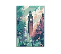 Vintage Travel Poster The Clock Tower London, England Decorative Painting Canvas Wall And Art Picture Family Bedroom Decor 12x18inch(30x45cm)