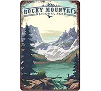 Vintage travel poster tin sign Rocky Mountain National ParkWall Decoration Size:8x12