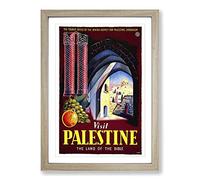 Vintage Travel Poster Visit Palestine Framed Print | A2 Oak Framed Wall Art | Ready to Hang | Classic Nature Picture | Living Room Bedroom Lounge Office