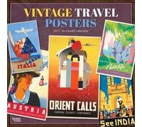 Vintage Travel Posters 2027 12 X 24 Inch (Hanging) Monthly Square Wall Calendar Plastic-Free