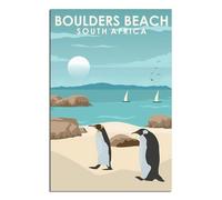 Vintage Travel Posters Boulders Beach South Africa African Penguin Canvas Art Print Office Family Bedroom Decorative Posters Gift Wall Decor Poster 8x12inchs(20x30cm) Unframe-style