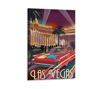 Vintage Travel Posters Las Vegas Nevada Bellagio Hotel Casino Canvas Art Print Office Family Bedroom Decorative Posters Gift Wall Decor Poster 12x18inch(30x45cm) Frame