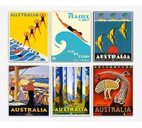 Vintage Travel Posters - Set of 6 Australian Attractions & Wall Art, Set of Prints - Australian Home Decor (8 x 10)