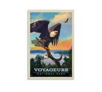 Vintage Travel PosterVoyageurs National Park Bald Eagle Poster Decorative Painting Canvas Wall Posters And Art Picture Print Modern Family Bedroom Decor Posters 24x36inch(60x90cm)