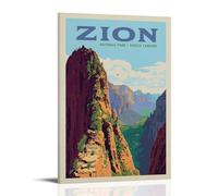 Vintage Travel PosterZion National Park Ascent To Angels Landing (Vertical) Poster Decorative Painting Canvas Wall Posters And Art Picture Print Modern Family Bedroom Decor Posters 12x18inch(30x45cm)
