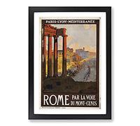 Vintage Travel Rome Vol.1 Framed Print | A2 Black Framed Wall Art | Ready to Hang | Classic Nature Picture | Living Room Bedroom Lounge Office
