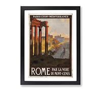 Vintage Travel Rome Vol.1 Vintage Framed Print | A4 Black Framed Wall Art | Ready to Hang | Classic Nature Picture | Living Room Bedroom Lounge Office