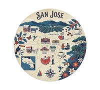 Vintage Travel Signage San Jose Costa Rica Map Style Metal Tin Sign