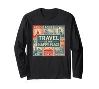 Vintage Travel Stamps Explore World Destinations Apparel Long Sleeve T-Shirt