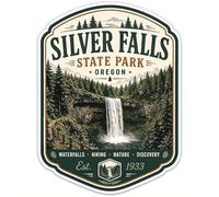 Vintage Travel Sticker, Silver Falls State Park，Adirondacks,Custer State Park,Fall Cr alls State Park USA Travel Sticker for Waterproof Car Bumper Vinyl Decal
