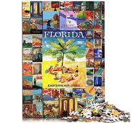 Vintage Travel Wall Art 1000 Piece Adult Puzzles Recycled Cardboard Adults Gifts 10.27x14.96inch