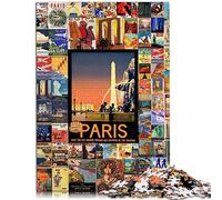 Vintage Travel Wall Art 1000 piece jigsaw puzzles for adults & kids Premium Cardboard Precise Interlocking Artwork Gift 26x38cm
