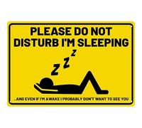Vintage Treasure Gurus Funny Sleeping Do Not Disturb Metal Tin Sign Garage Man Cave Office Wall Decor 8x12 Inches
