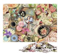 Vintage Treasures Wooden Jigsaw Puzzles Adults Fun 300 Pieces Education Game Decoration Stress Relief Toy Intellectual Game Relaxation And Intelligence 300pcs (40x28cm)