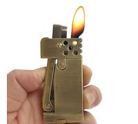 Vintage Trench Lighter Cool Pressure Ignition Lighters Fluid Refillable Windproof Reusable Antique Classic (Bronze)
