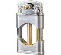 Vintage Trench Lighter Metal Rocker Lighter Reusable Metal Antique Soft Flame Lighters for Collection (Silver)