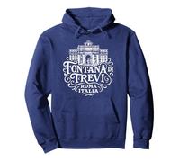 Vintage Trevi Fountain Rome Italy White Print Pullover Hoodie