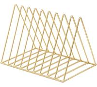 Vintage Triangle CD Rack Storage Shelf CD Stand DVD Stand DVD Rack Book Rack Bookshelf Magazine Holder (Golden)
