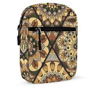 Vintage Tribal Mandala Flowers Islam, Arabic, Indian, Ottoman Motifs Adjustable Fanny Waist Pack Pouch, Waterproof Crossbody Runners Bag Wallet for Gym Hiking Fitness Women Men 6.1 x 2.2 x 7.9 inch