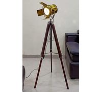 Vintage Tripod Floor Lamp Tall Standing Home Decor Lighting | Nautical Searchlight Cinema Movie Props Light Fixtures | Studio Spotlight & Lamp