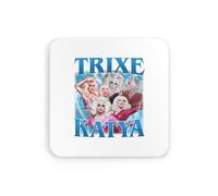 Vintage Trixie and katya Bootleg iconic queens 90s retro design coaster drinks mat drinks coaster tea coffee cute fun funny pretty aesthetic