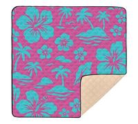 Vintage Tropical Bloom Cute Foldable Baby Activity Play Mat for Indoor Outdoor Water Resistant Playroom Activity Mat for Babies Infants Toddlers, 50'' x 50''