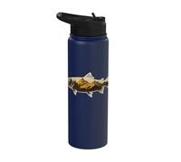 Vintage Trout Fish Mountain Forest Nature Art Stainless Steel Insulated Water Bottle