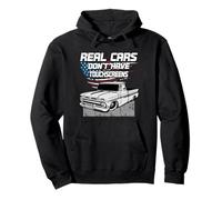 Vintage Truck, Retro Muscle Cars, American Flag, Classic Car Pullover Hoodie