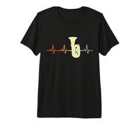 Vintage Tuba Heartline Tuba Lover Brass Instrument Premium T-Shirt