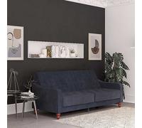Vintage Tufted Velvet Futon Blue