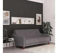 Vintage Tufted Velvet Futon Grey