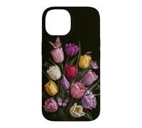 Vintage Tulip Bouquet Butterfly Garden Aesthetic Case for iPhone 14