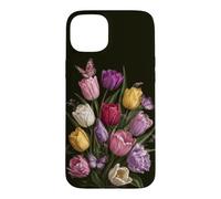 Vintage Tulip Bouquet Butterfly Garden Aesthetic Case for iPhone 15 Plus