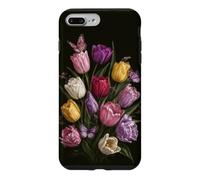 Vintage Tulip Bouquet Butterfly Garden Aesthetic Case for iPhone 7 Plus/8 Plus