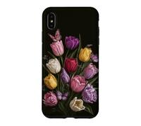 Vintage Tulip Bouquet Butterfly Garden Aesthetic Case for iPhone XS Max