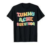 Vintage Tummy Ache Survivor Retro Men Women T-Shirt, Men, Black, Medium